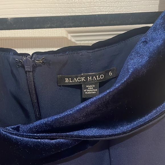 black halo navy blue jumpsuit - Picture 2 of 5
